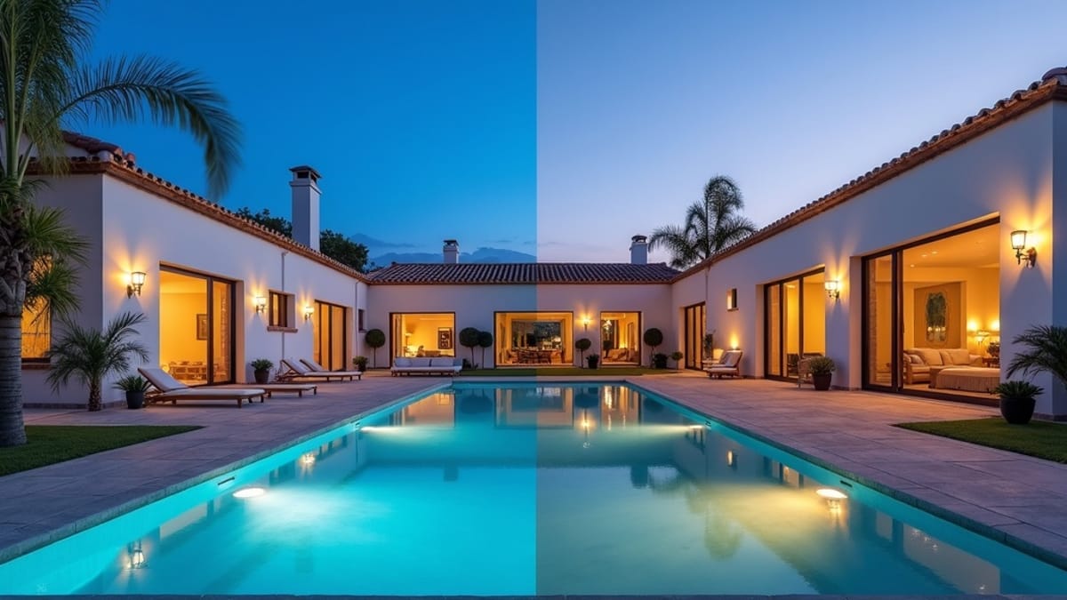 Side-by-side comparison of unique Costa del Sol properties showcasing Spanish colonial styles for expat families in Costa del Sol.