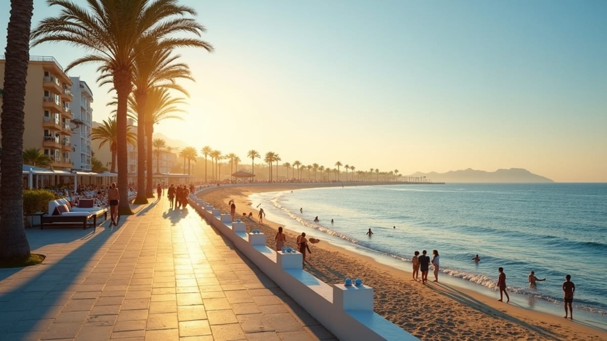 Climat méditerranéen Costa del Sol: Acheteurs européens rêvent de cette promenade ensoleillée.
