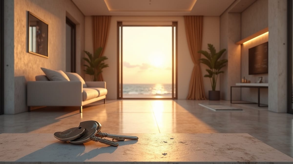 Költözésre kész luxusingatlan belső; ideális vásárlók számára, akik ingatlant keresnek a Costa del Sol-i fürdő közelében. A kulcsok várnak.