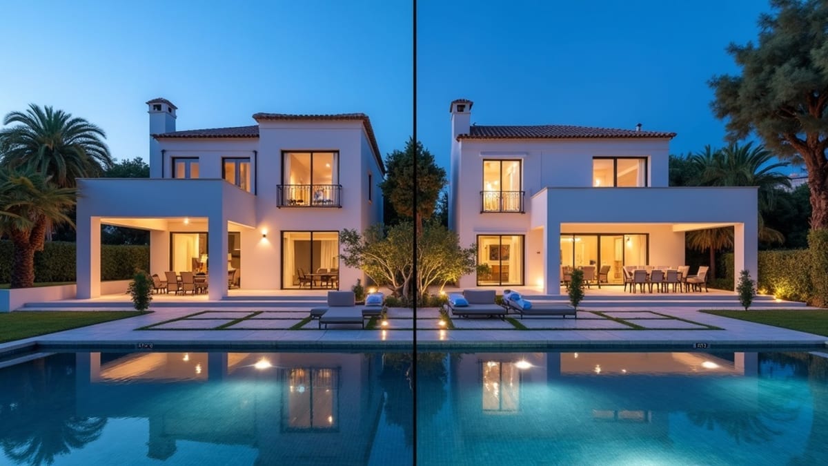 Ylellinen villa, jossa on äärettömyysuima-allas ja näkymät Välimerelle sekä golfkentälle Costa del Solilla, Espanjassa