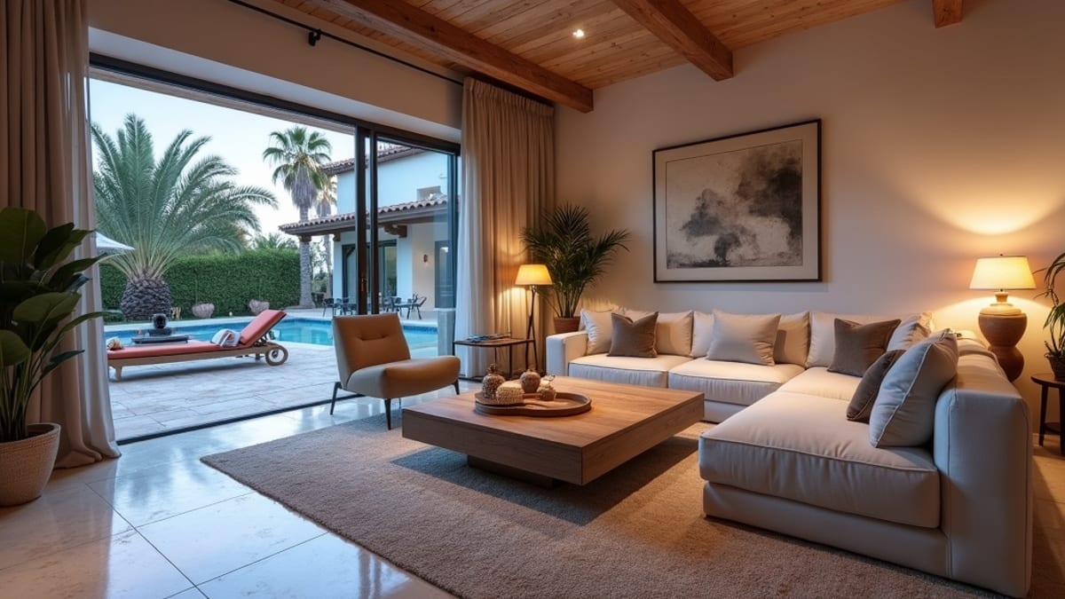Luxury five-star spa hotel with infinity pool overlooking Mediterranean Sea on Costa del Sol coastline