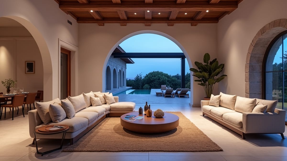 Lever de soleil sur la Costa del Sol avec des plages méditerranéennes, des palmiers et un arrière-plan montagneux pour une vie saine