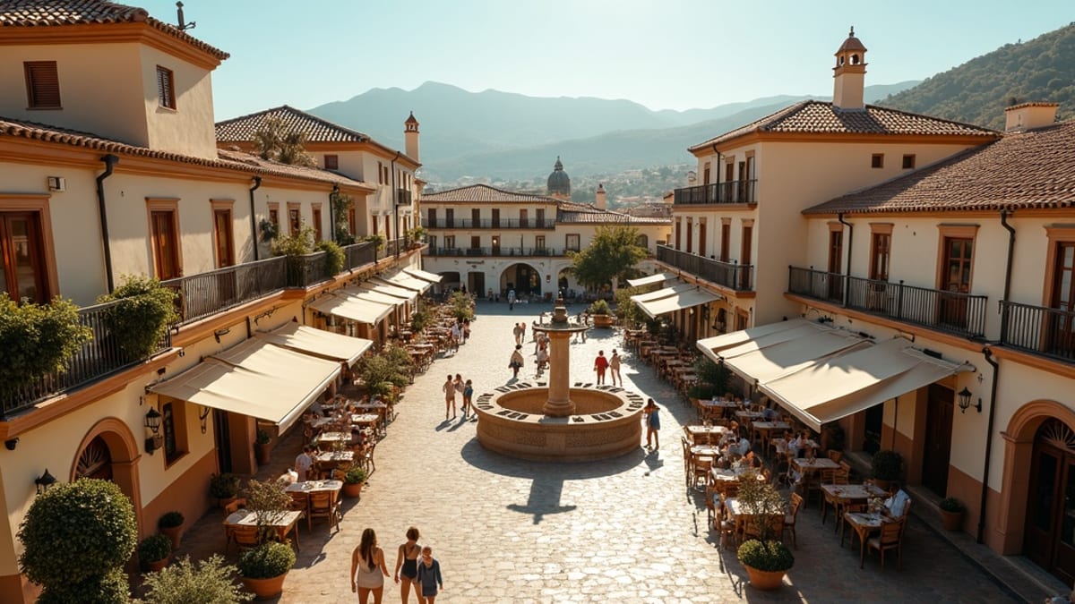 Osoba ciesząca się aktywnościami na świeżym powietrzu na Costa del Sol z morzem śródziemnym i górami w tle