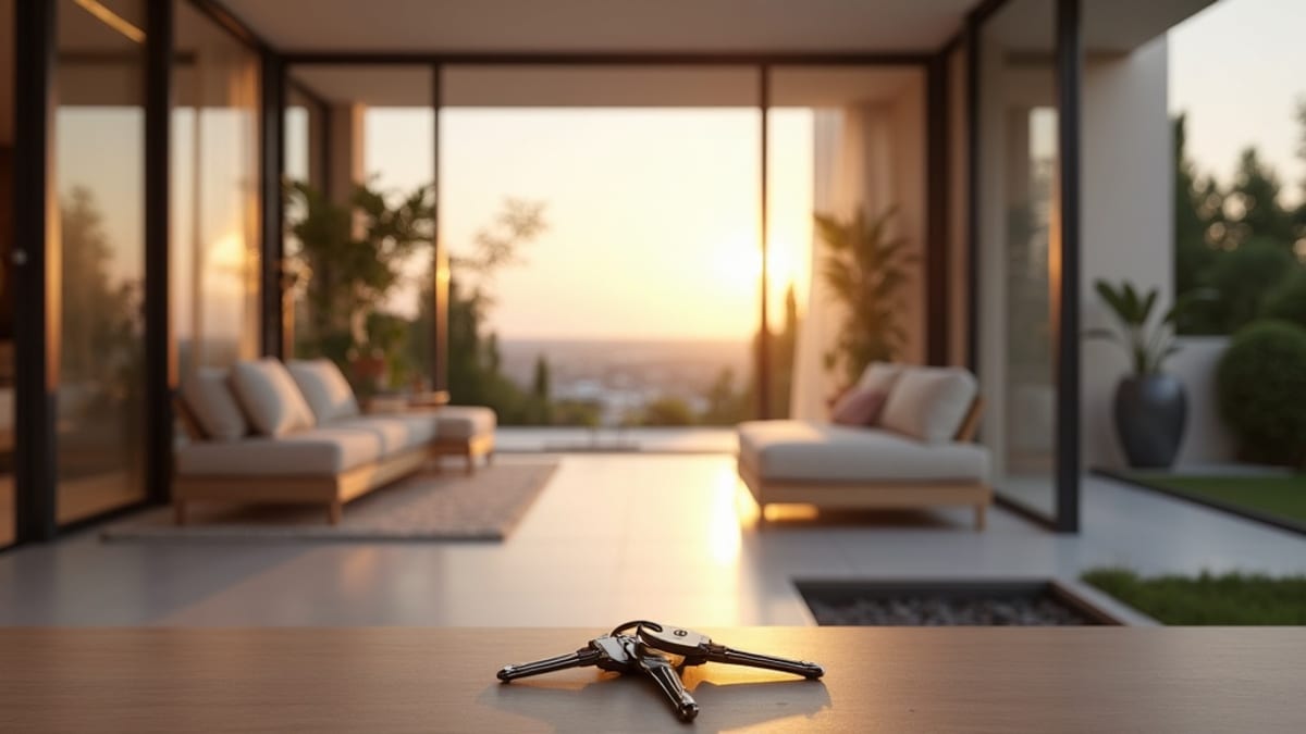 Słoneczne wybrzeże Costa del Sol z palmami, błękitnym niebem i Morzem Śródziemnym, idealne warunki pogodowe zimą