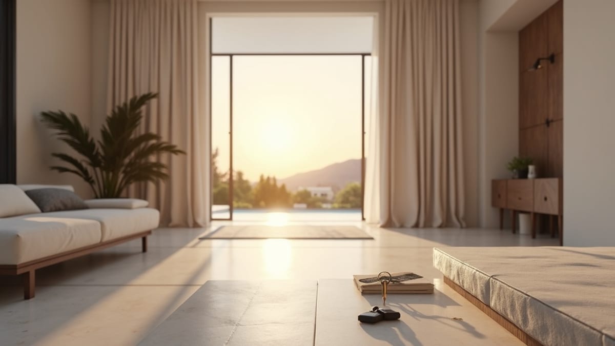 Professional real estate advisor reviewing Costa del Sol property documents with international clients in modern office