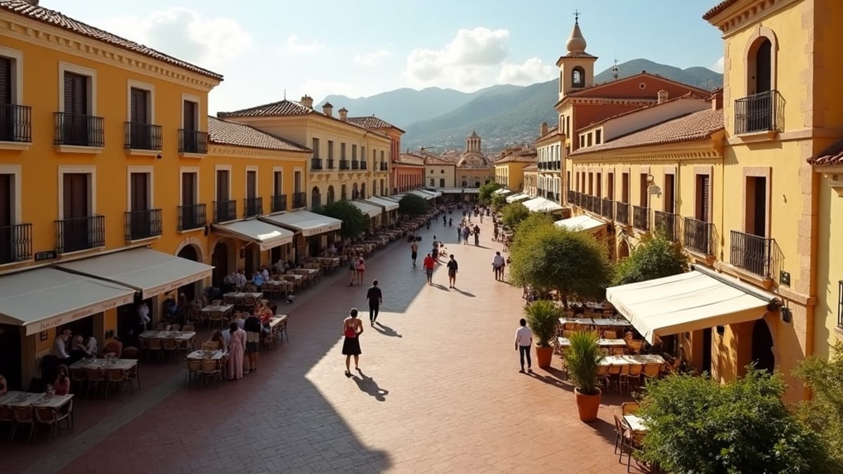 Słoneczne wybrzeże Costa del Sol z niebieskimi wodami Morza Śródziemnego i czystym niebem, pokazujące optymalne warunki do produkcji witaminy D