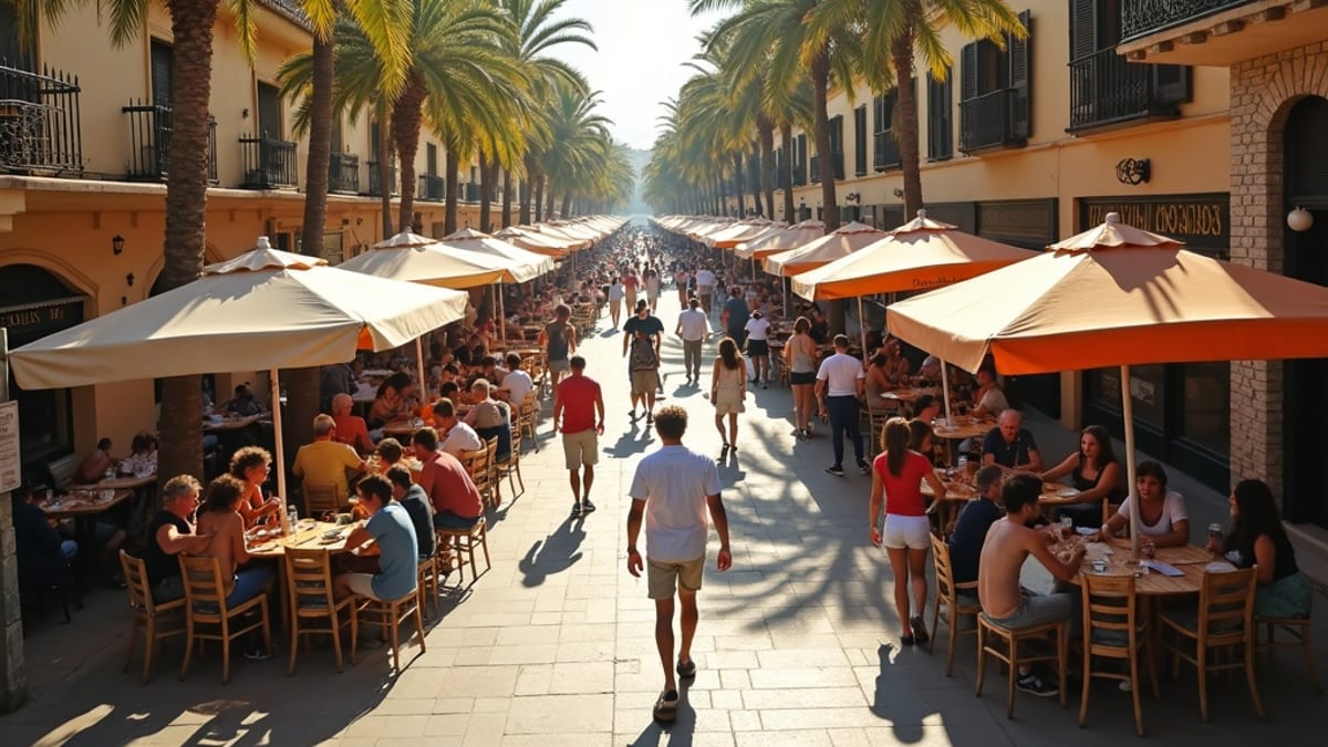 Zachwycająca linia brzegowa Costa del Sol z morzem śródziemnomorskim, piaszczystymi plażami i górskim tłem pod błękitnym niebem