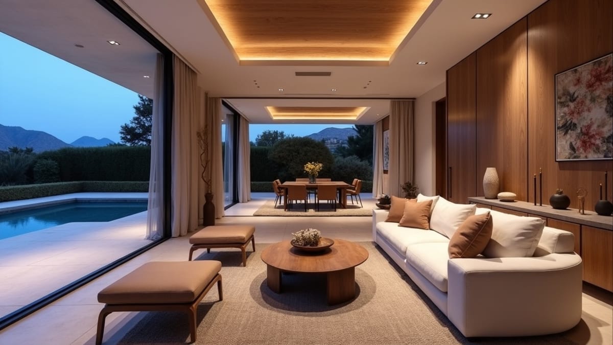 Śródziemnomorski las sosnowy wykazujący oznaki stresu spowodowanego suszą z suchą roślinnością i górskim wybrzeżem w tle, Costa del Sol