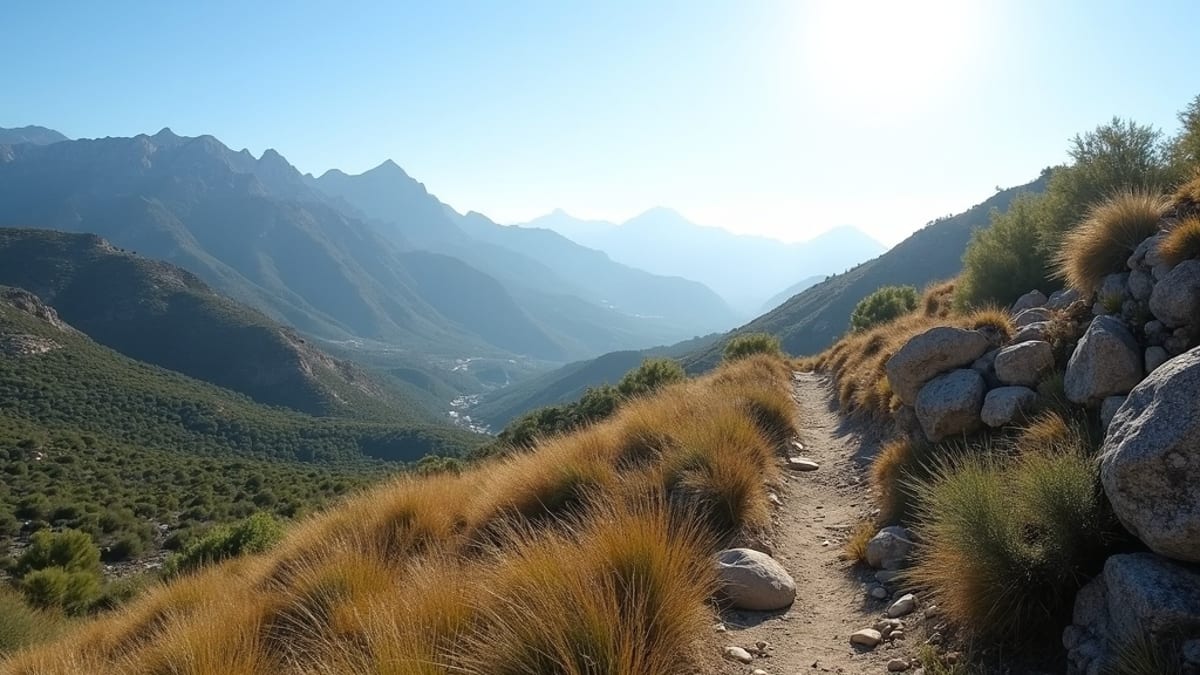 Moderne luksusvilla med bjergudsigt og naturstier i Costa del Sol, omgivet af middelhavsvækst