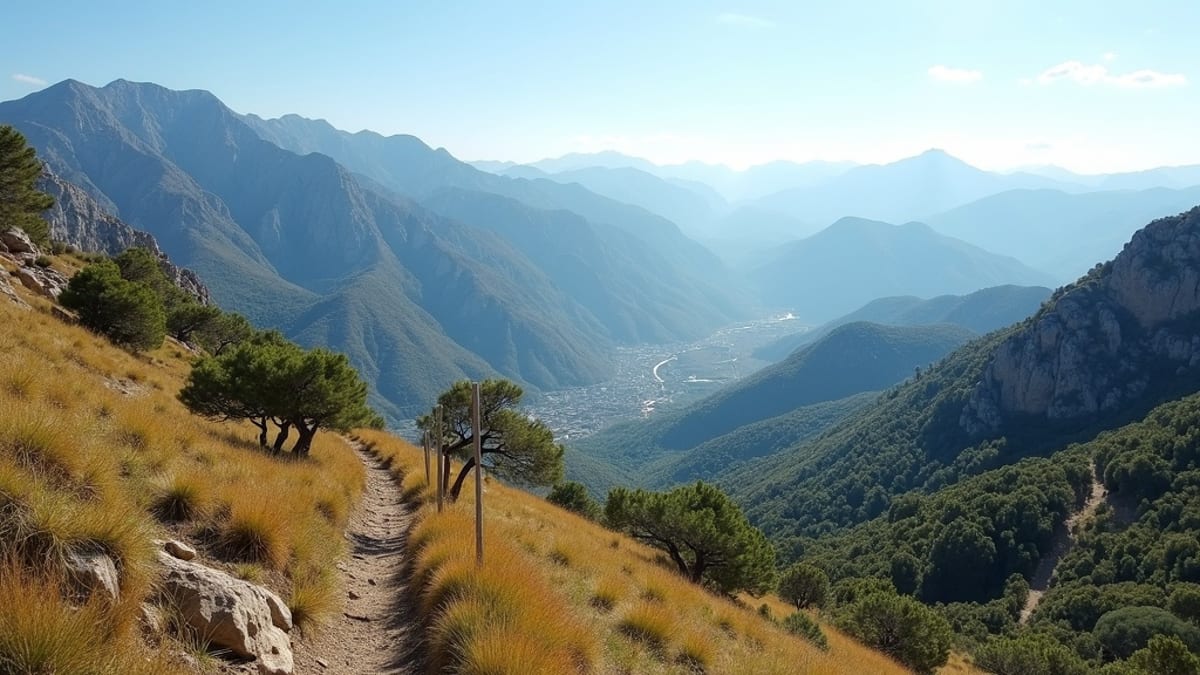 Słoneczne wybrzeże Costa del Sol z czystym niebem, Morzem Śródziemnym i ludźmi cieszącymi się aktywnościami na plaży