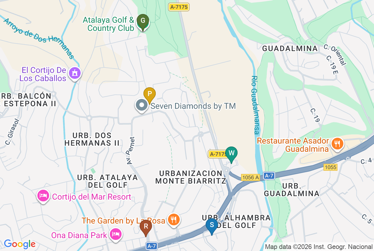 Google map of SEVEN DIAMONDS with five pins