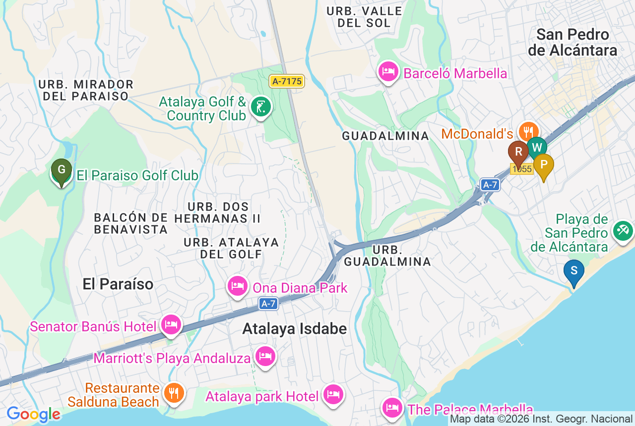 Google map of ALCANTARA DEL MAR APARTMENTS with five pins