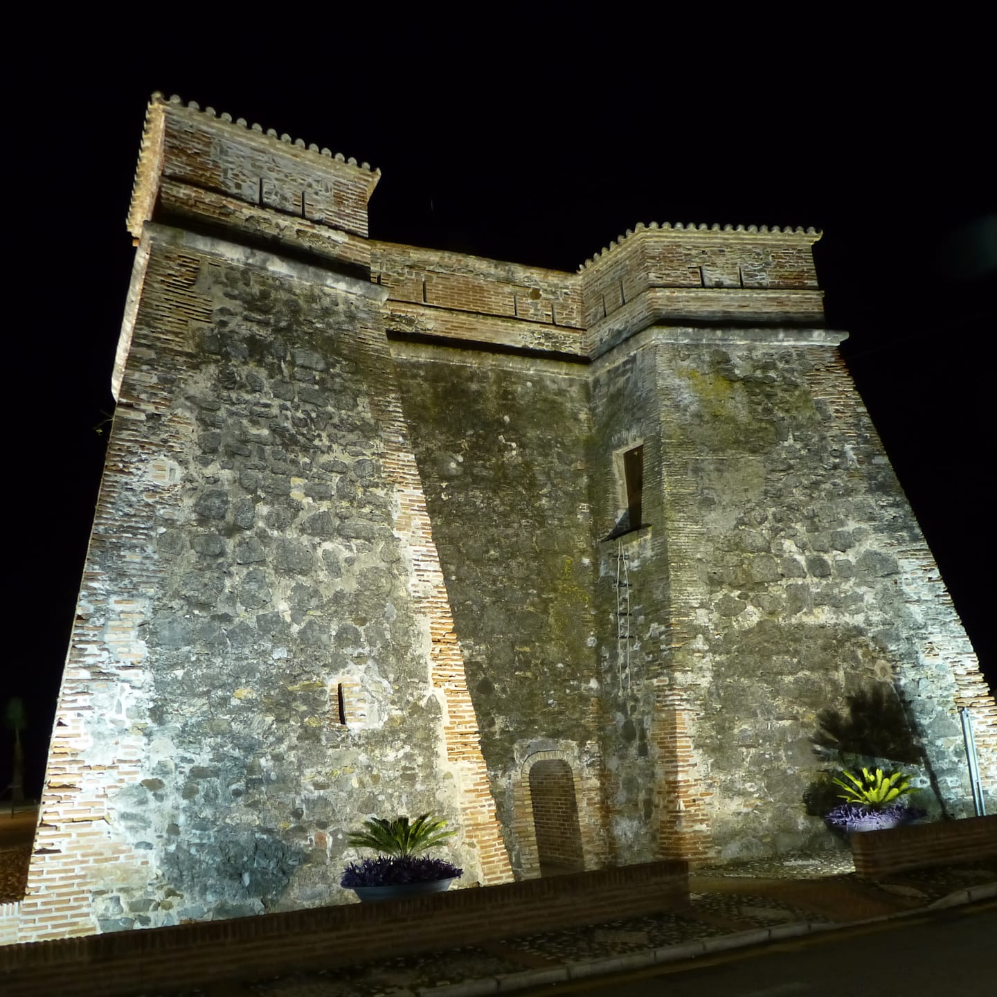 Area photograph near 360º BY CORDIA showing the illuminated historic coastal watchtower/fort, Torre de la Cala de Mijas, Mijas Costa, Costa del Sol