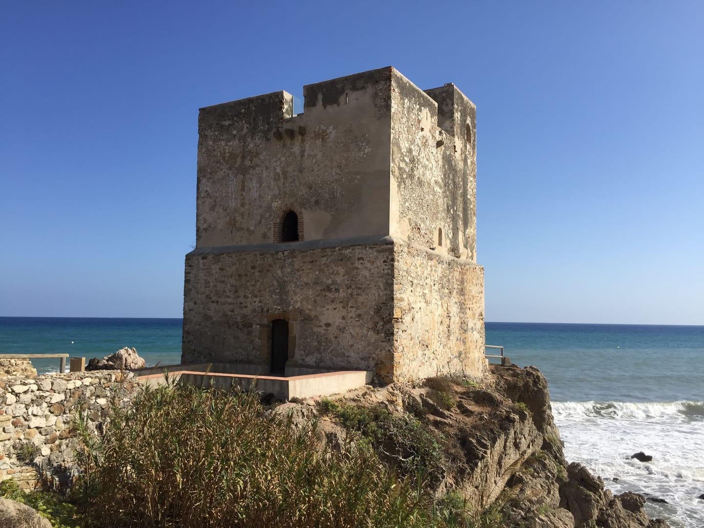 Torre de la Sal (Salto de la Mora) — historic Moorish coastal watchtower on the Costa del Sol near Estepona, shown as local context near TAILOR MADE VILLA IN ESTEPONA