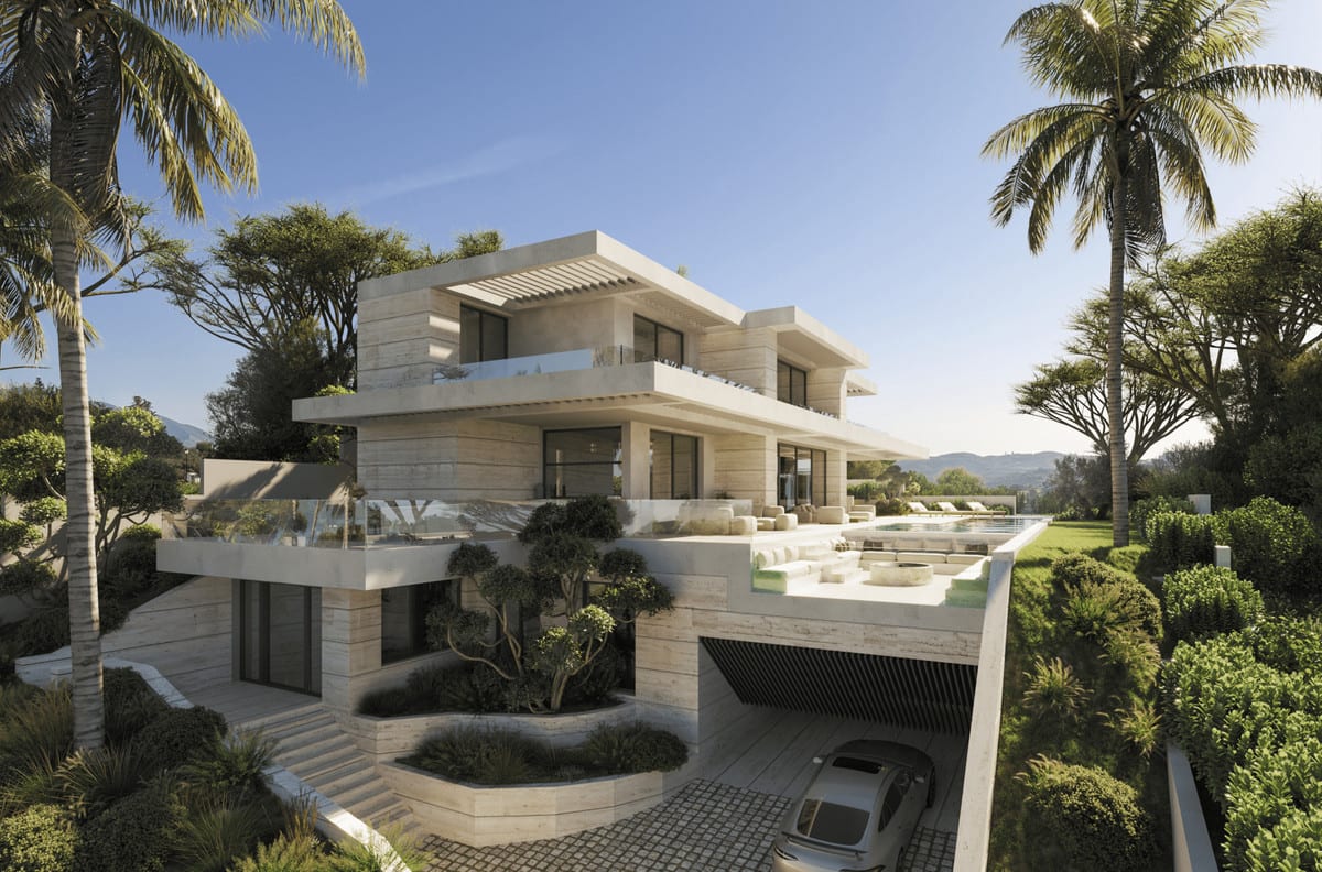 Project visualisation of BELLA VISTA with exterior architecture, terraces and landscaped outdoor space.