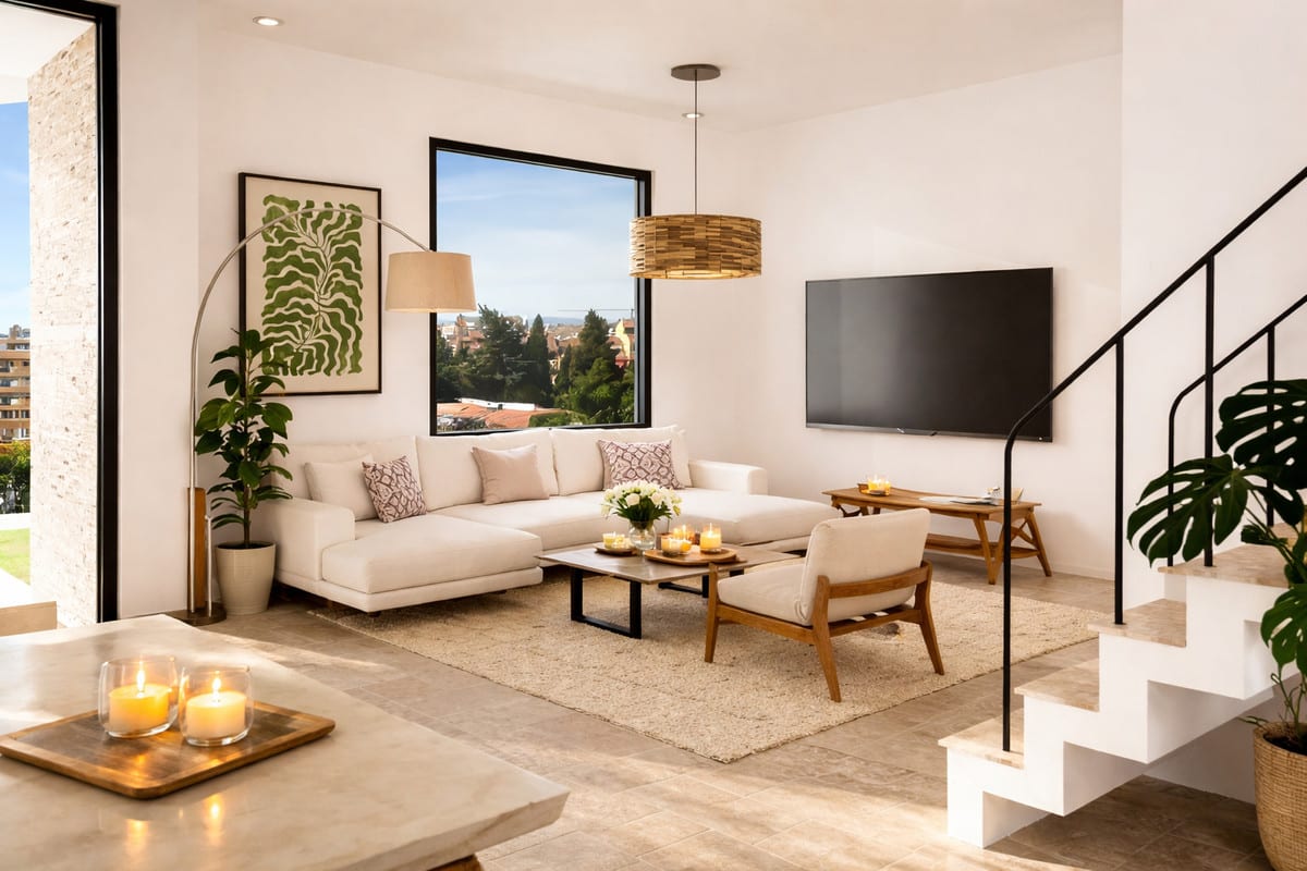 Bedroom visualisation of BOUGAIVILLEA ROSA with calm finishes and a residential atmosphere.