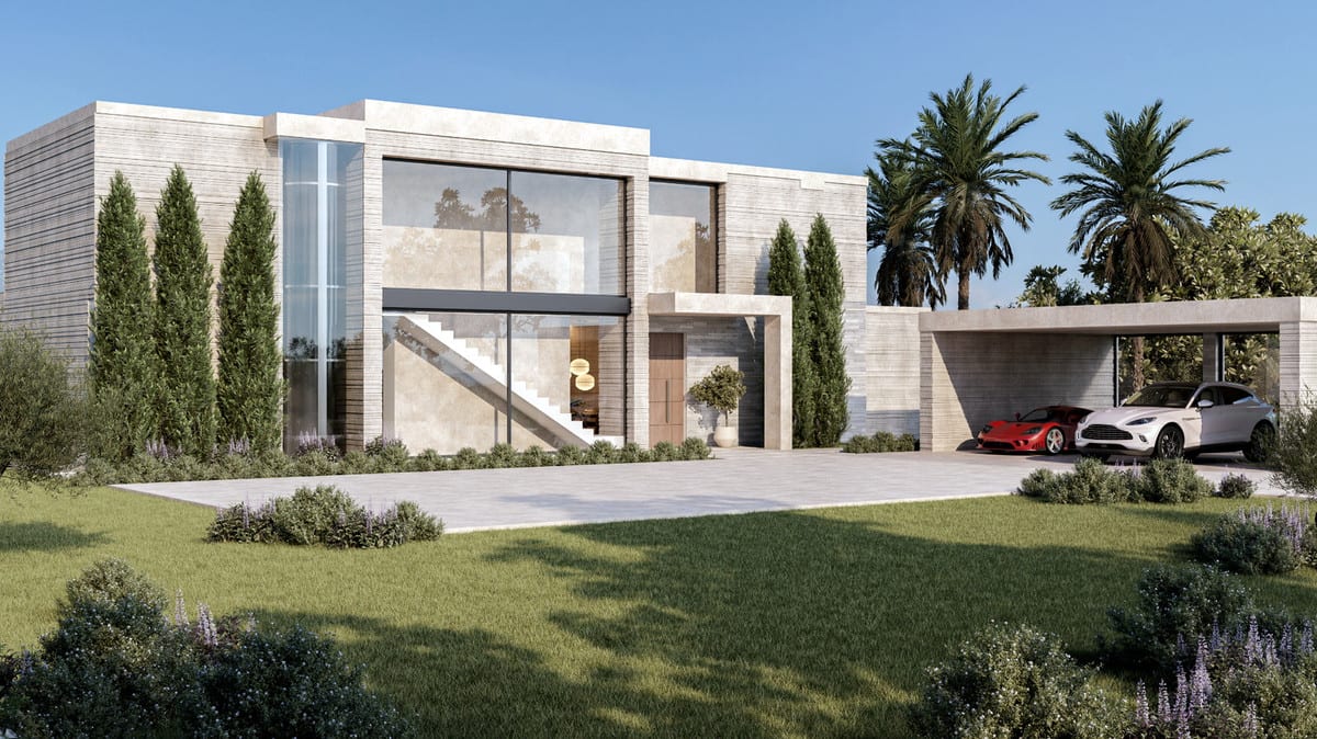 Project visualisation of STUPA - VILLA YANG with exterior architecture, terraces and landscaped outdoor space.