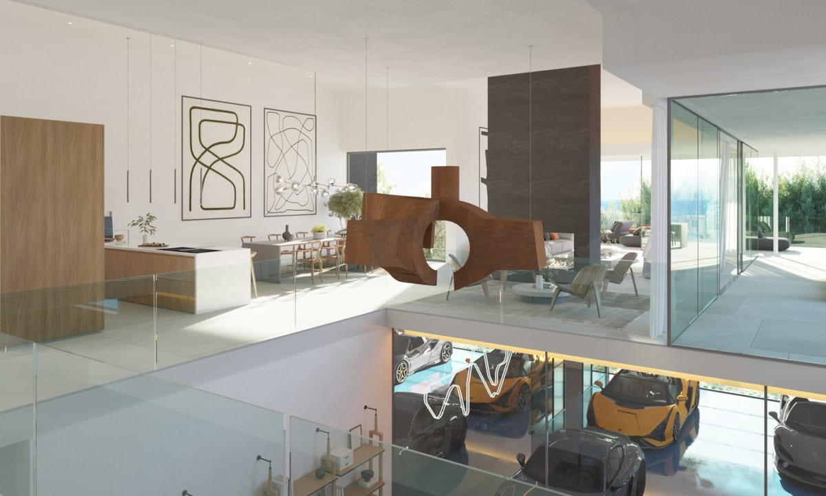Interior visualisation of THE PALM 11 with the main living area and contemporary finishes.