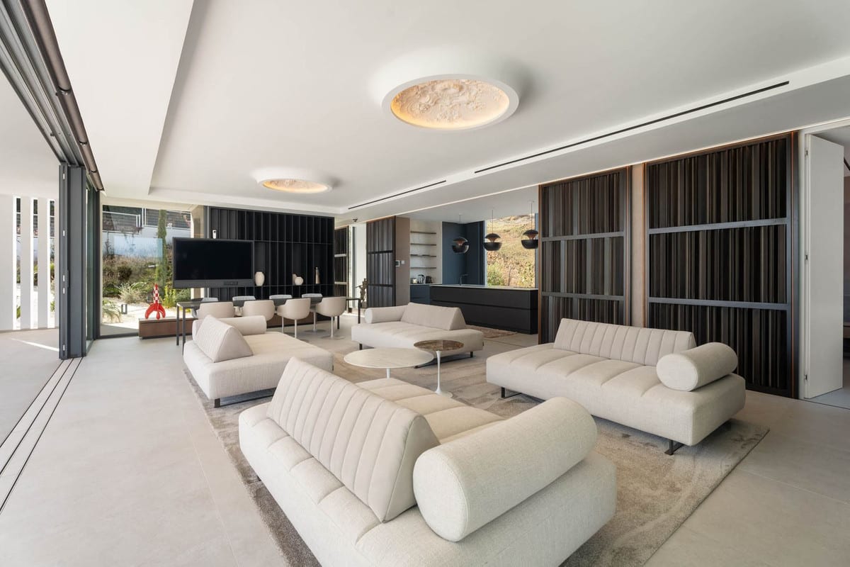 Interior visualisation of TREE VILLAS with the main living area and contemporary finishes.