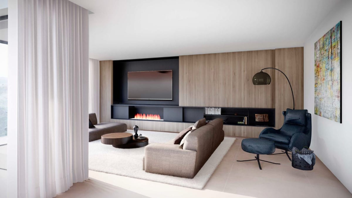 Kitchen visualisation of VILLA ANA with fitted cabinetry, worktop area and natural light.