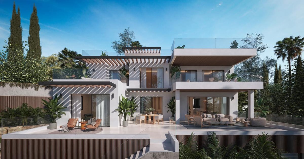 Aerial visualisation of VILLA BENALMADENA showing the buildings, terraces and surrounding residential setting.