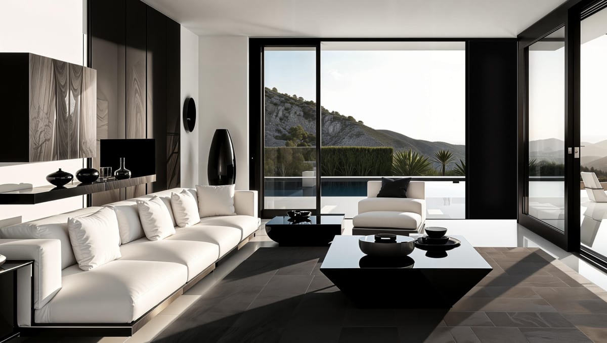 Interior visualisation of VILLA DANIELLA with the main living area and contemporary finishes.