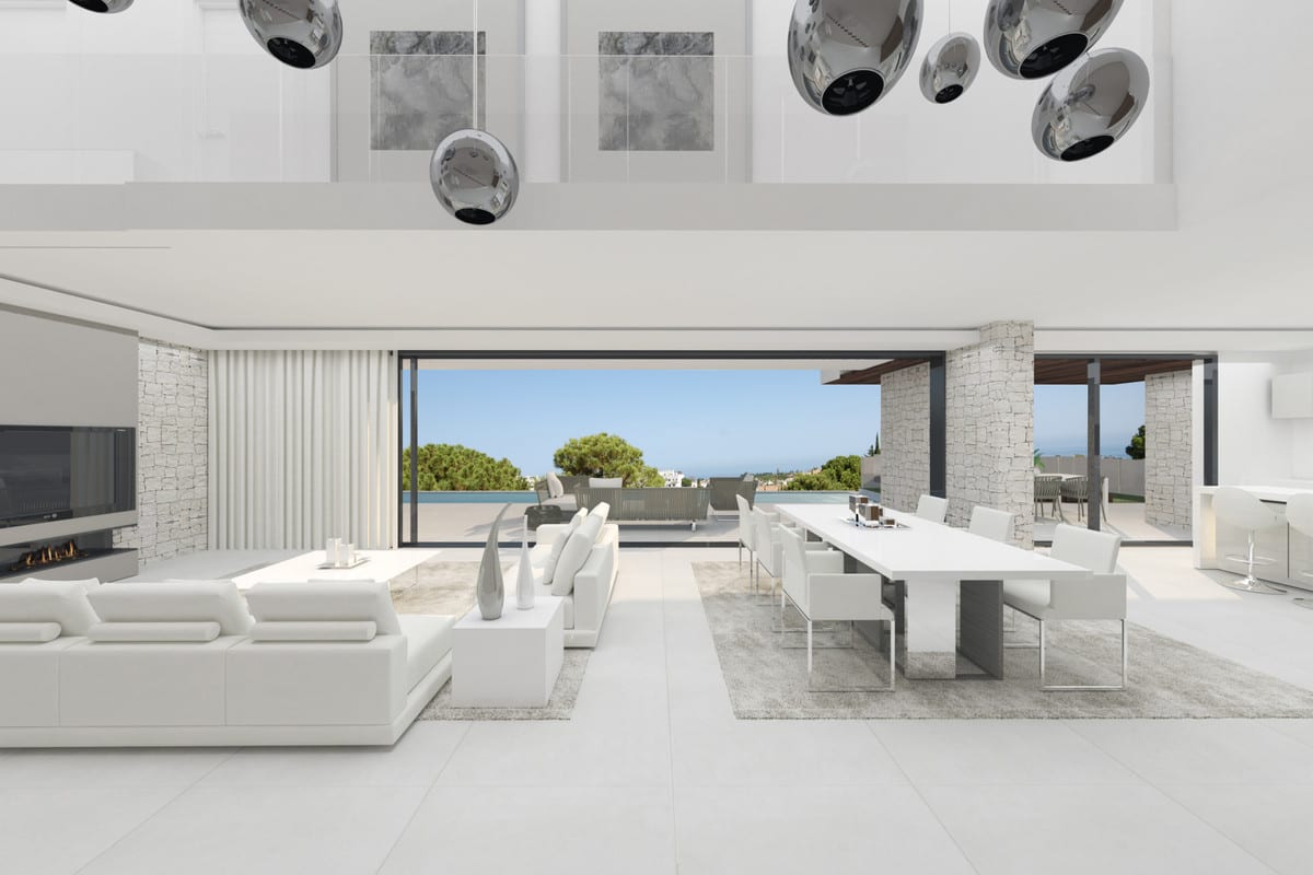 Interior visualisation of VILLA GALA SELWO with the main living area and contemporary finishes.