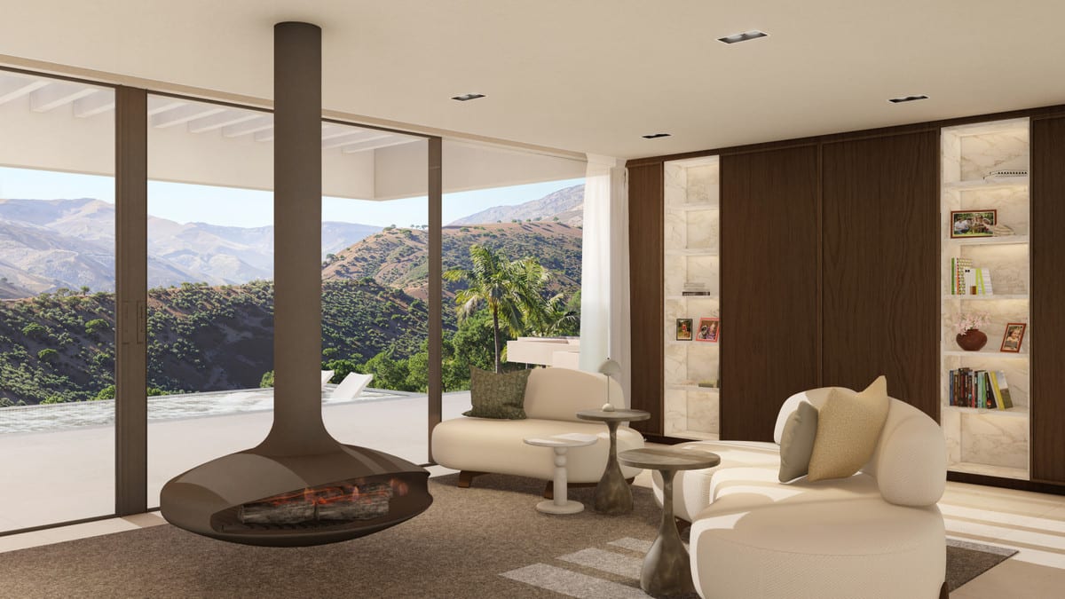 Interior visualisation of VILLA HENRIETTA with the main living area and contemporary finishes.