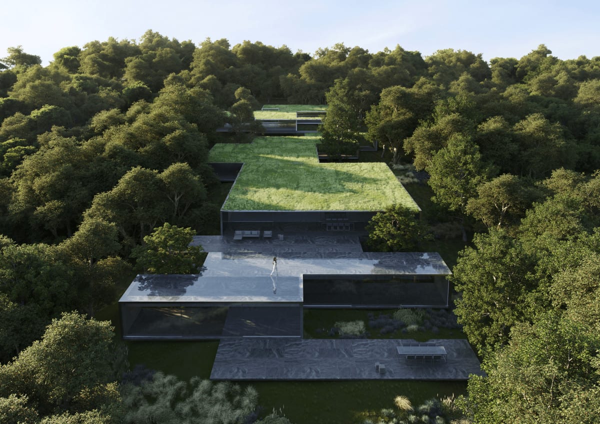 Project visualisation of VILLA OAK with exterior architecture, terraces and landscaped outdoor space.