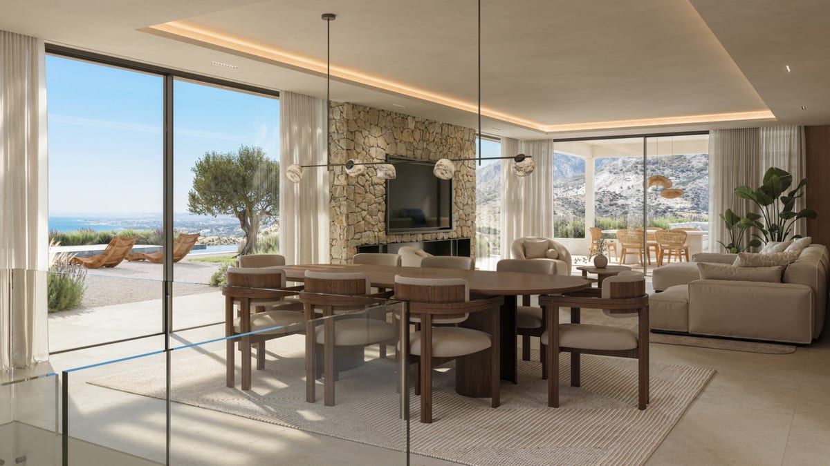 Interior visualisation of VILLA SARA with the main living area and contemporary finishes.