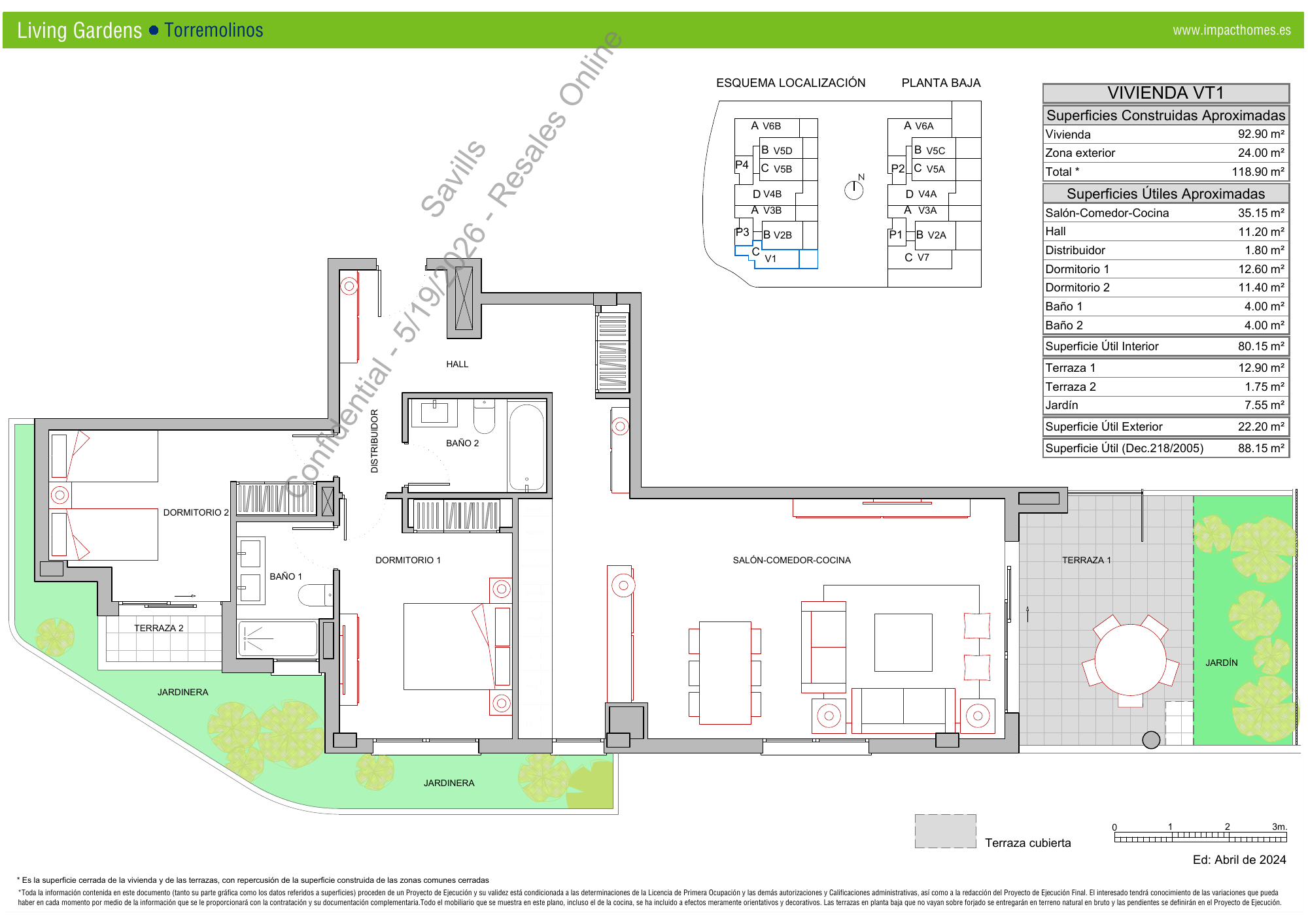 Living Gardens Torremolinos, vivienda VT1