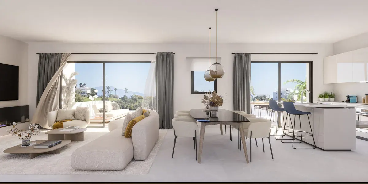 ATTIRE ESTEPONA — interior view for assessing light, layout, kitchen flow and sightlines per specific home.