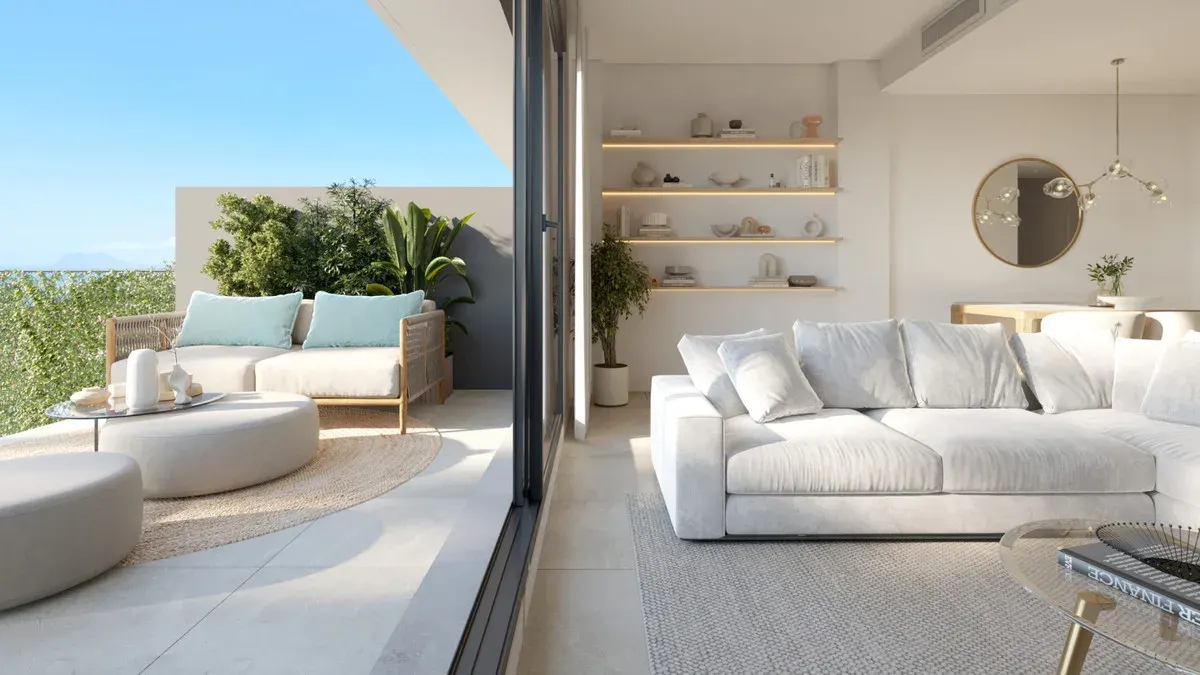 BLUE WAVE — interior view for assessing light, layout, kitchen flow and sightlines per specific home.