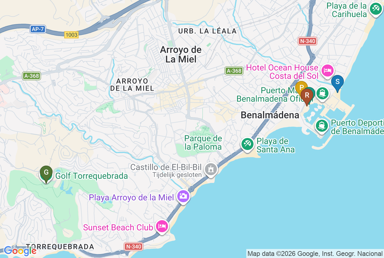 Carte Google de Marina Golden Bay avec cinq rep&egrave;res