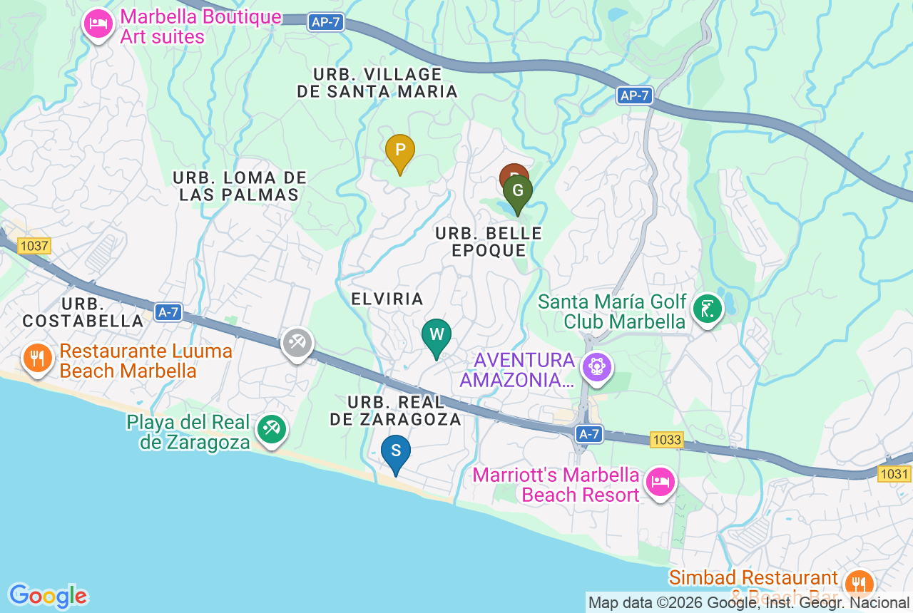 Google map of ZEW Elviria with five pins