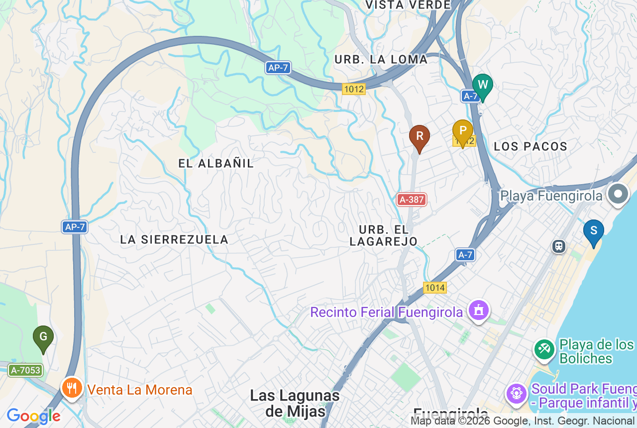 Google map of Astra Homes with pins for project, beach, restaurant, shop and golf