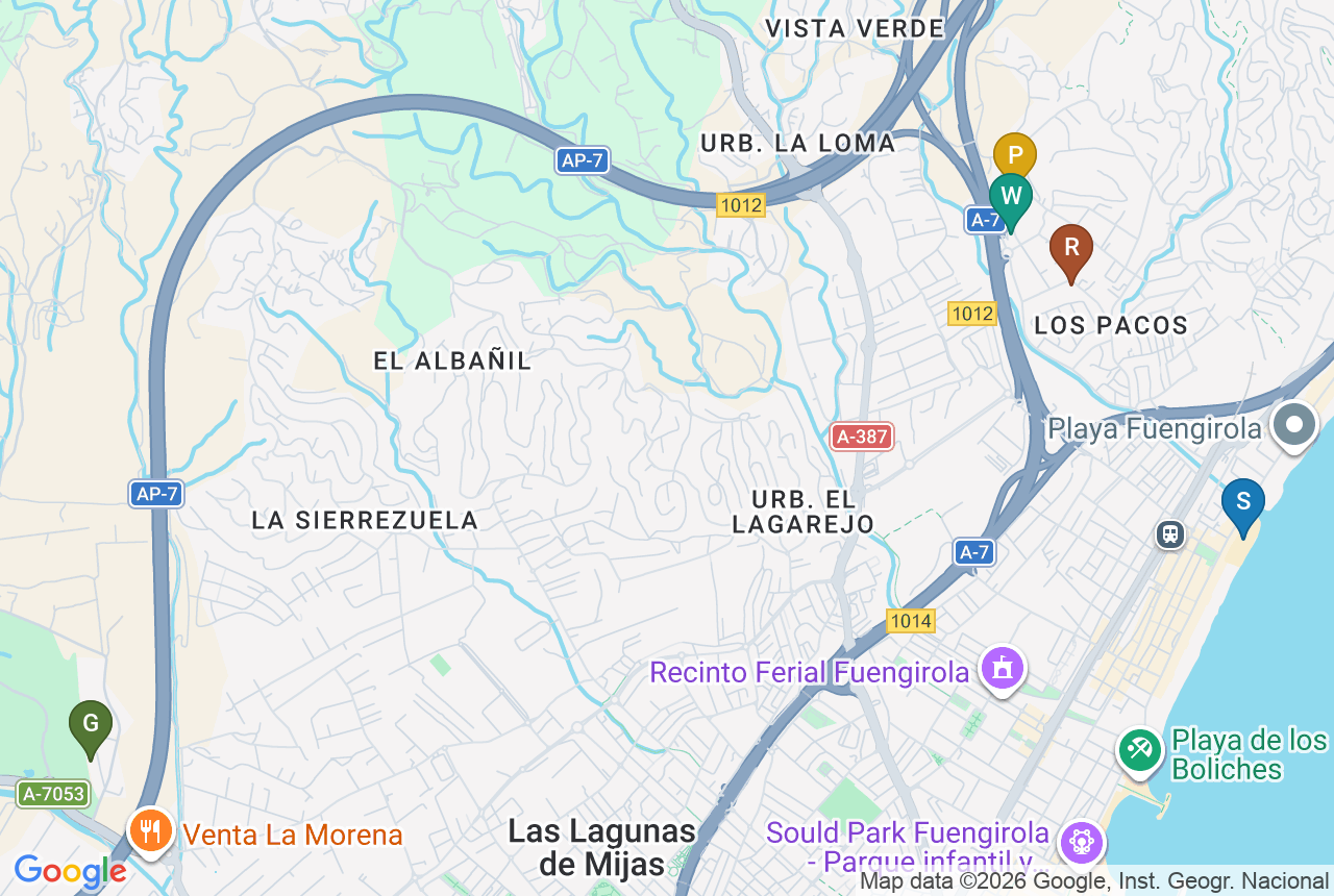 Google map of Luminal Homes with pins for project, beach, restaurant, shop and golf