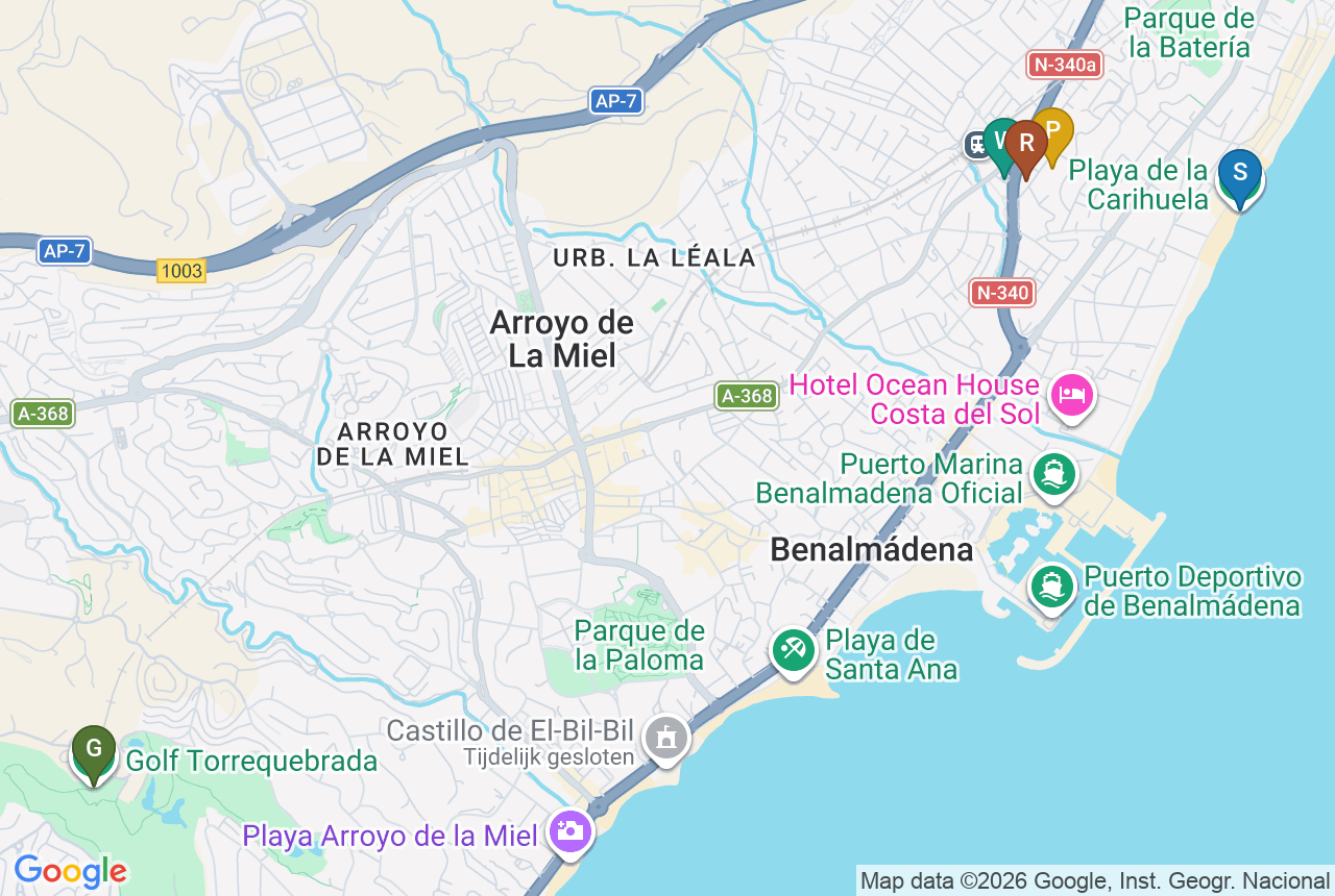 Google map of Residencial Pacaraima with five pins