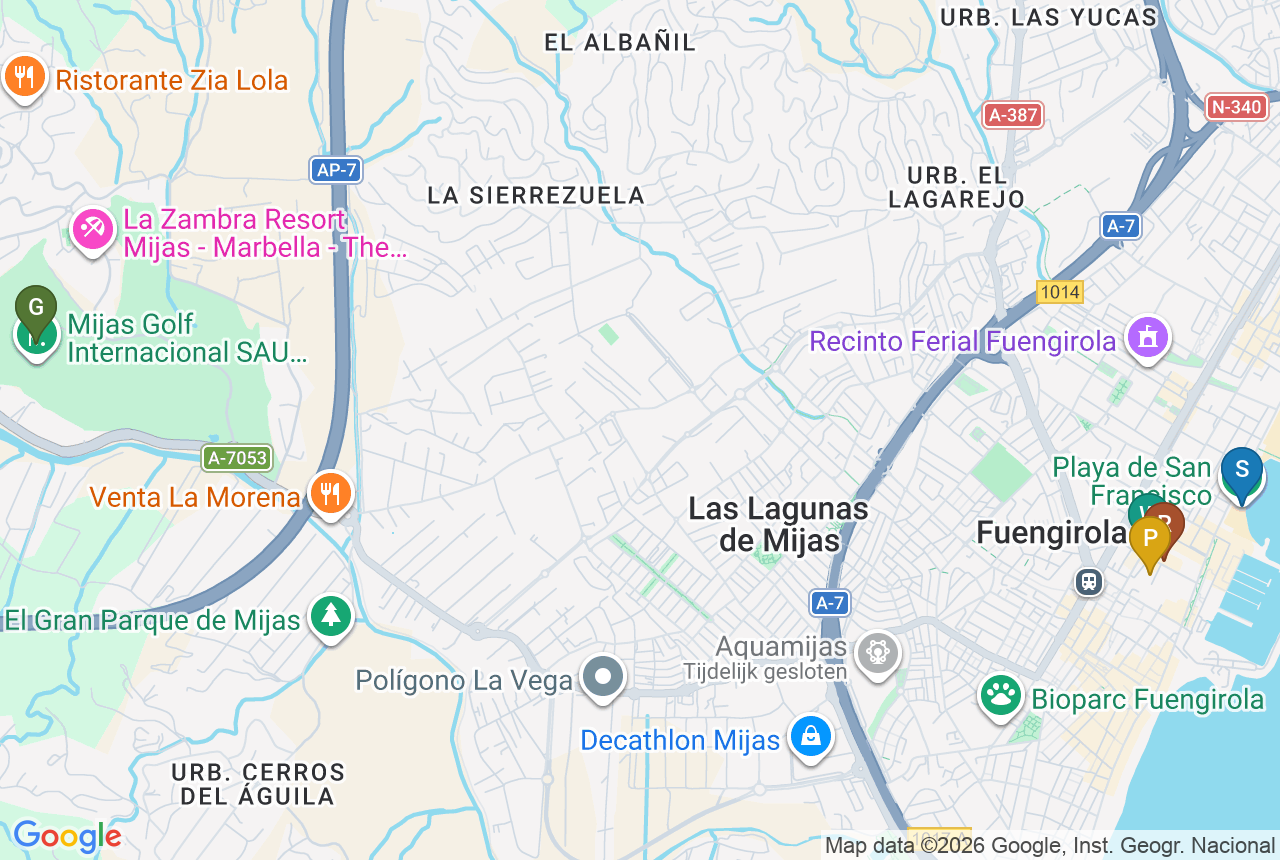 Google map of Nova Marina with five pins