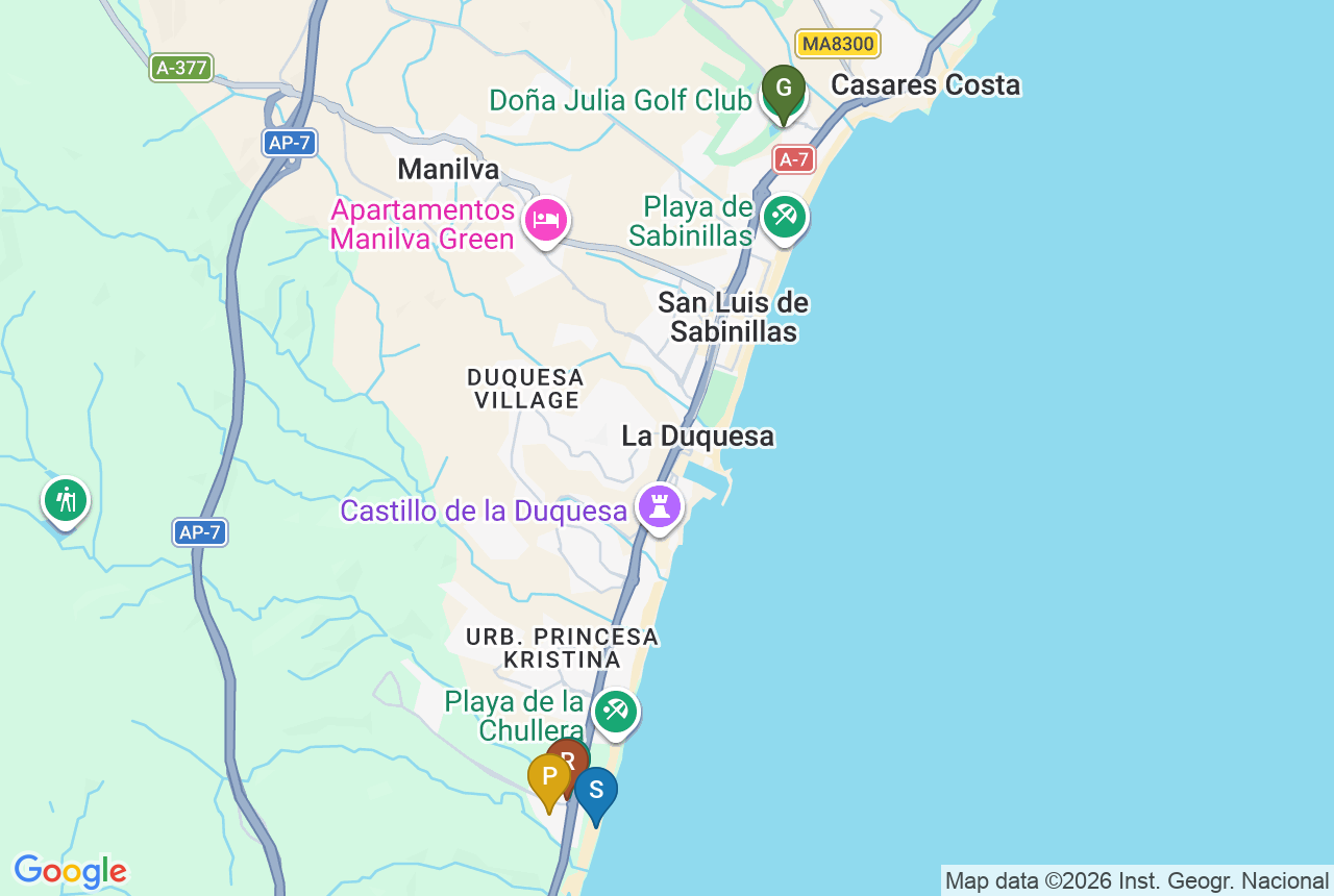 Google map of Amphora Beach Fase IV with five pins