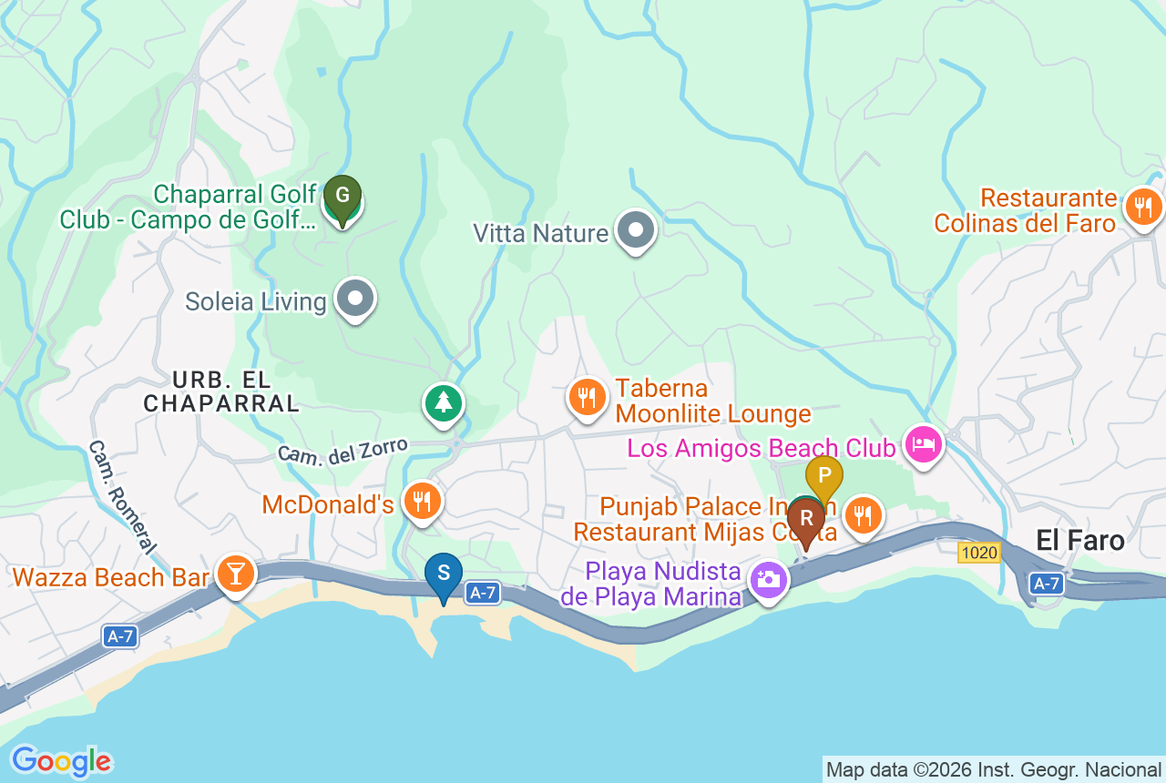 Google map of Vitta Marina with five pins