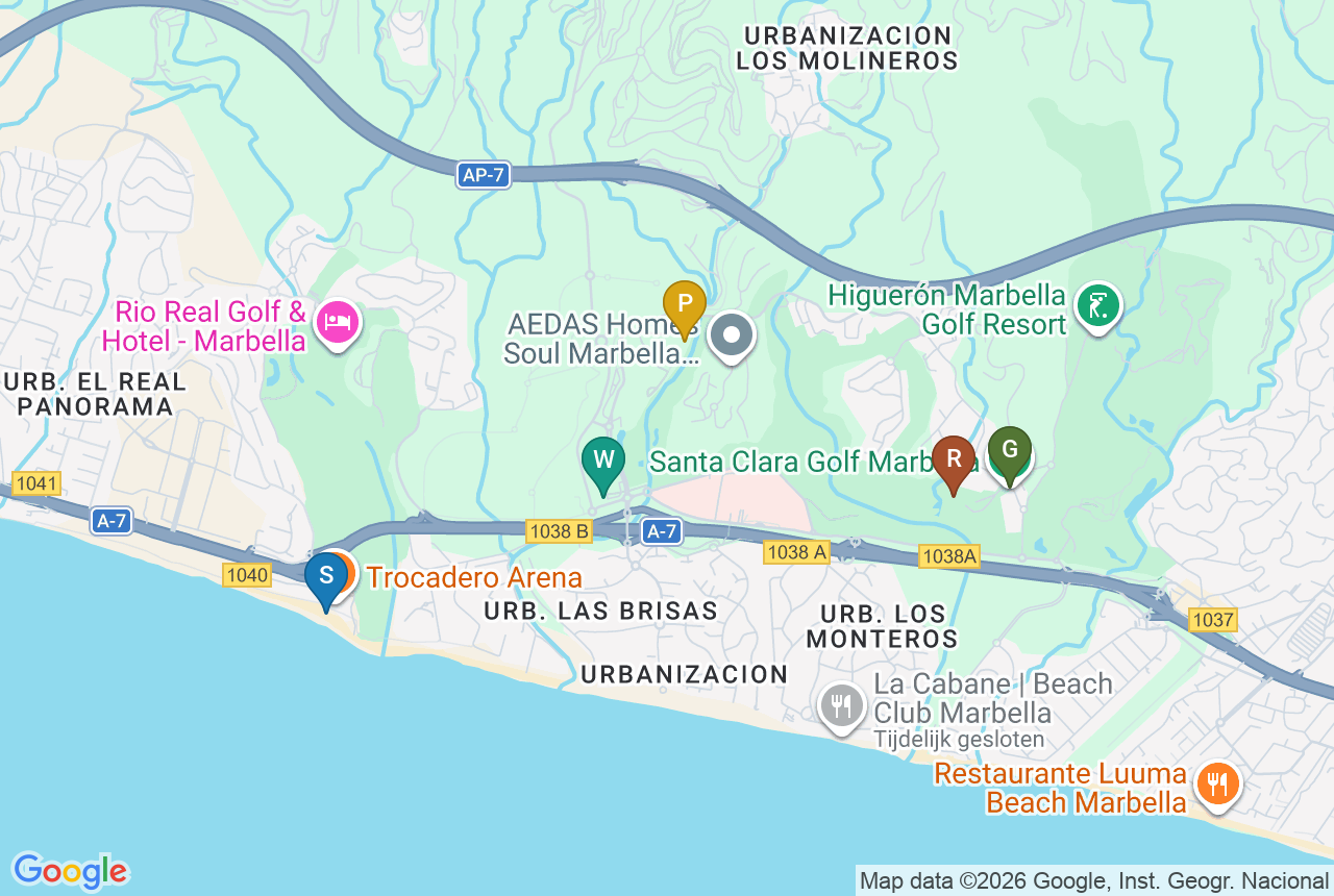 Google map of Santa Clara Homes with five pins