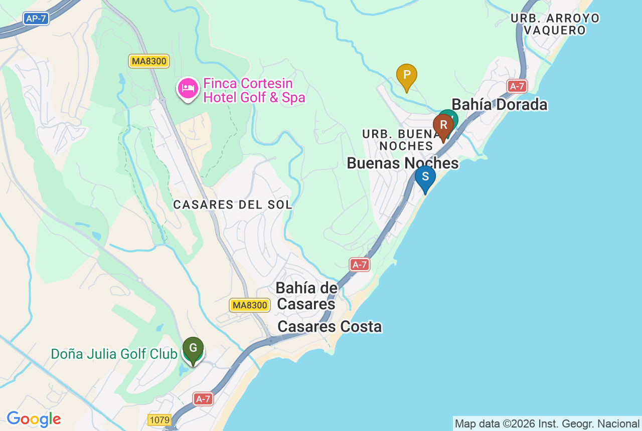 Google-kort over Serenity Gardens med fem pins