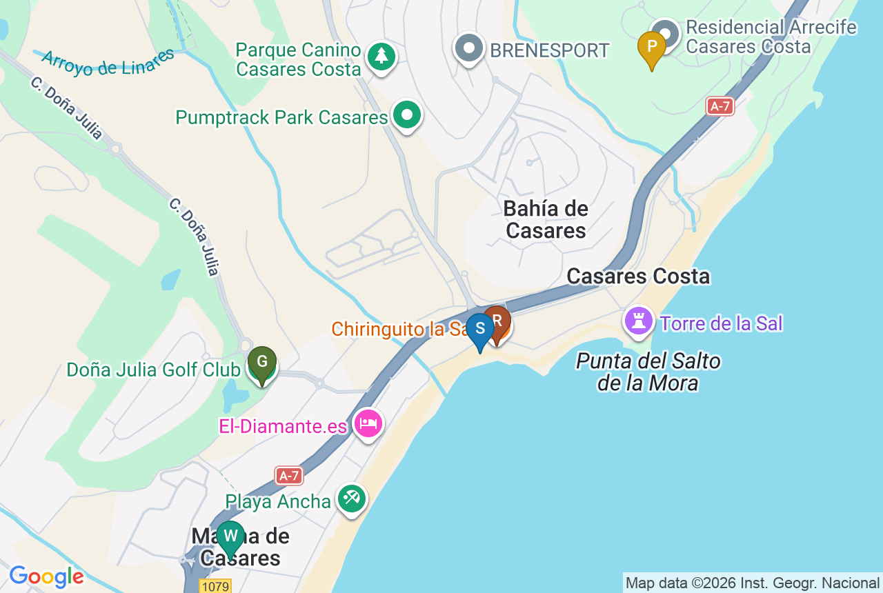 Google map of Arrecife with five pins