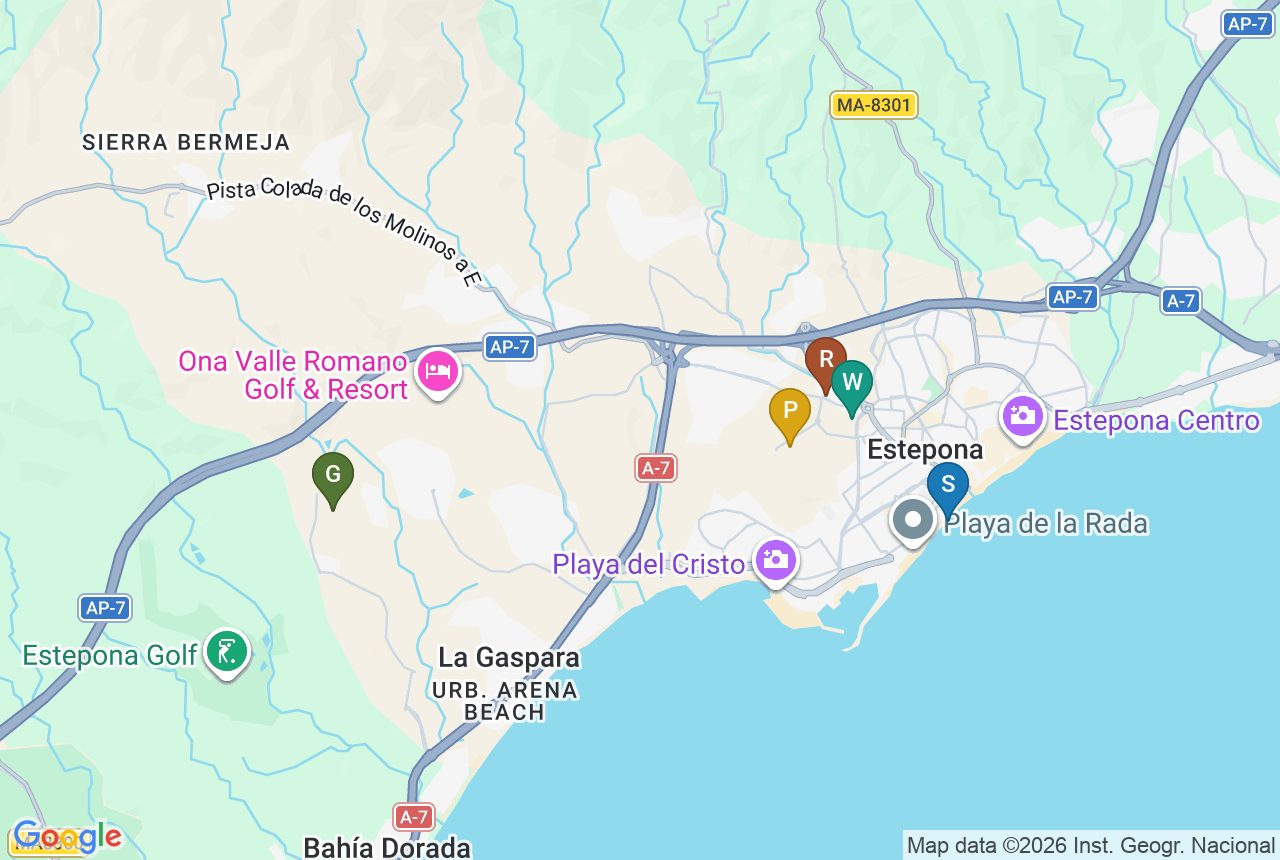 Google map of Maralto with five pins