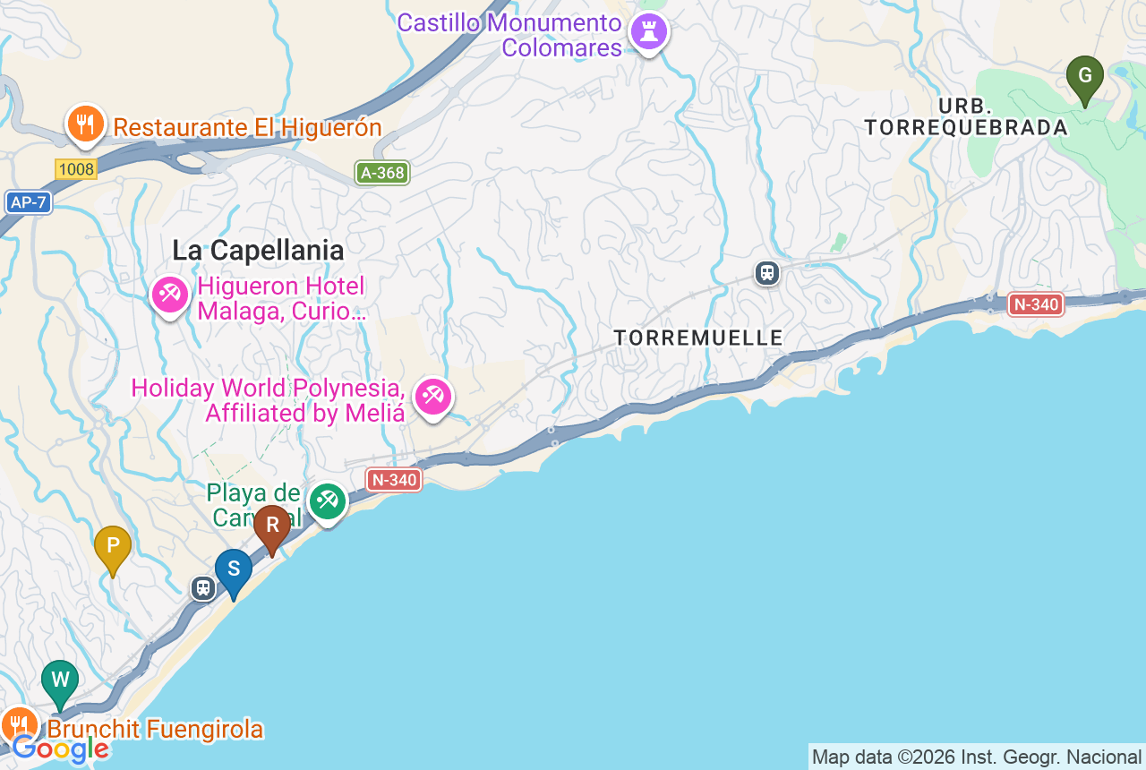 Google map of The Kos with five pins