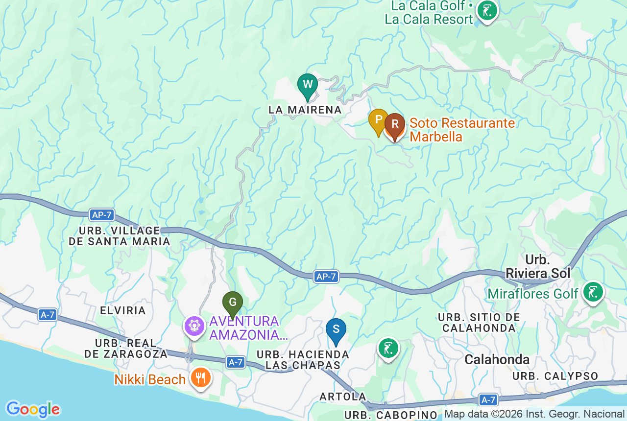 Google map of TERRA NOVA HILLS with five pins