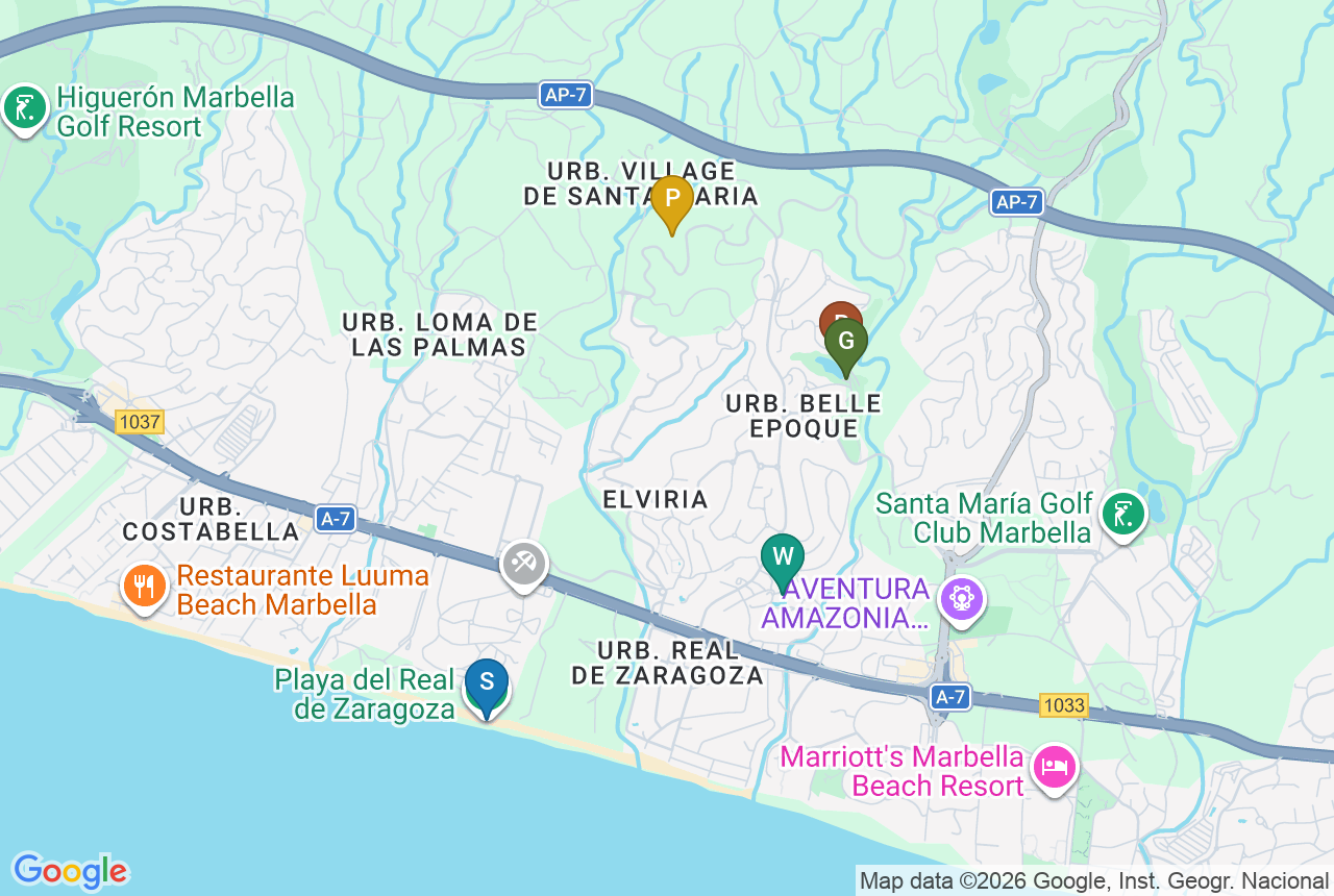 Google map of SERENITY HILLS with five pins