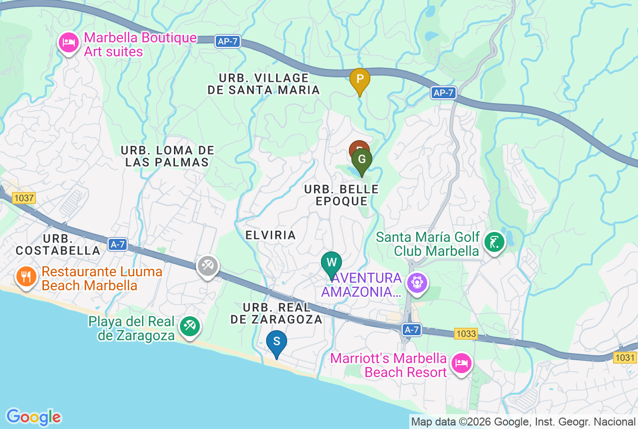 Google map of THE VALLEY - ELVIRIA with five pins