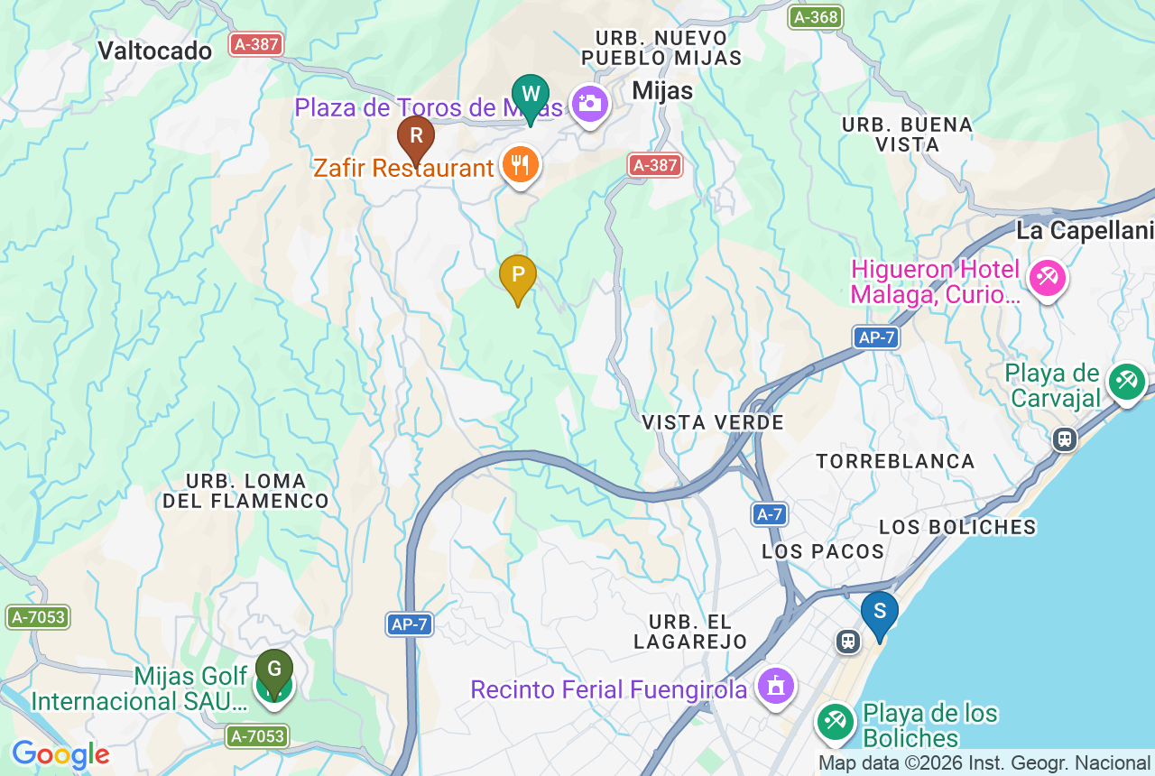 Google map of LIMITLESS RESORTS - MIJAS HILLS with five pins